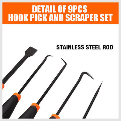 9pc Hook and Pick Tool Set Scraper ,Large Full & Small Mini Size Non-slip Handle - TOGA Multiverse