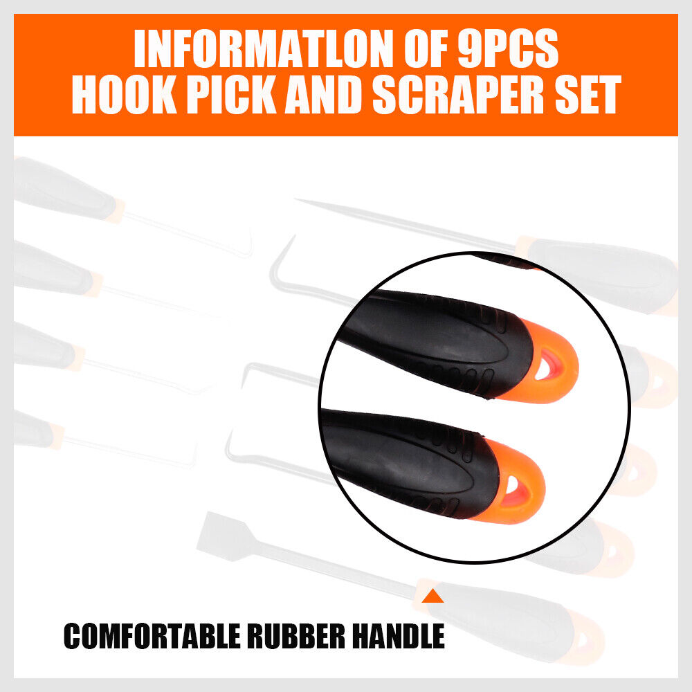 9pc Hook and Pick Tool Set Scraper ,Large Full & Small Mini Size Non-slip Handle - TOGA Multiverse