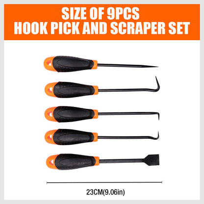 9pc Hook and Pick Tool Set Scraper ,Large Full & Small Mini Size Non-slip Handle - TOGA Multiverse