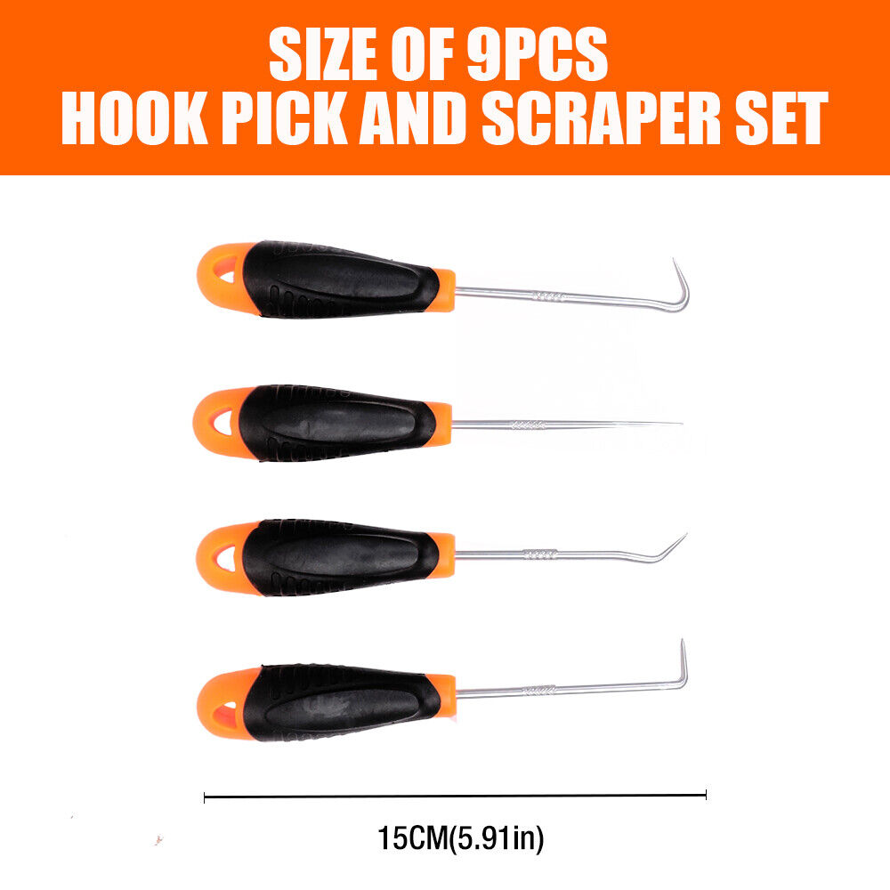 9pc Hook and Pick Tool Set Scraper ,Large Full & Small Mini Size Non-slip Handle - TOGA Multiverse