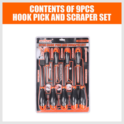 9pc Hook and Pick Tool Set Scraper ,Large Full & Small Mini Size Non-slip Handle - TOGA Multiverse