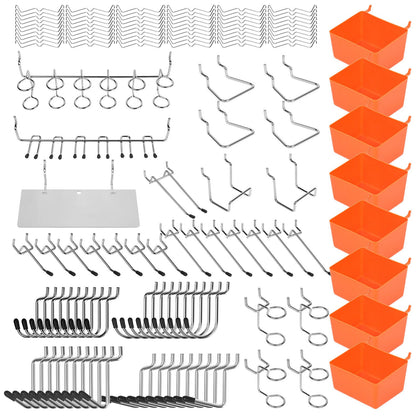 142Pc Pegboard Hooks Set Peg board Hanger Assortment Storage Trays Organizer Bin - TOGA Multiverse