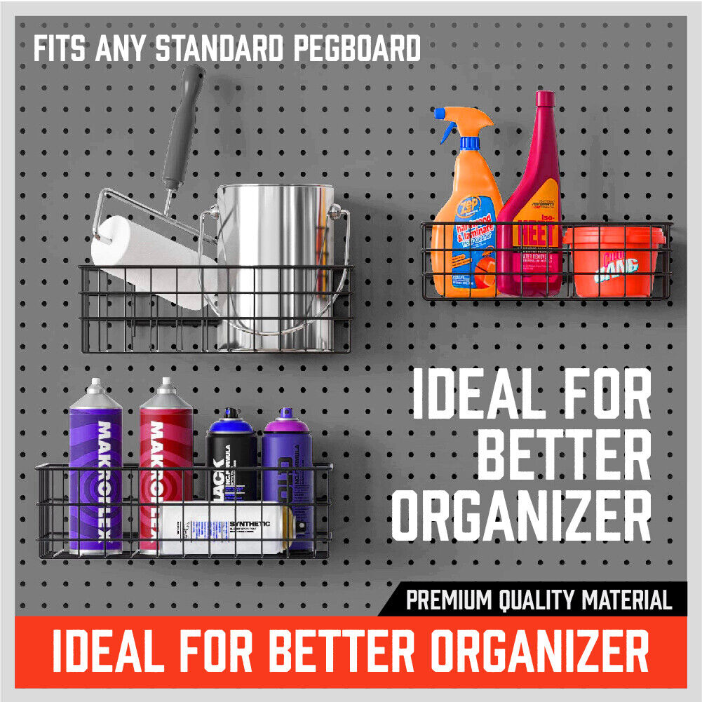 4Pc Pegboard Baskets Set Storage Bins Peg Board Organizer 4 Size Display Hangers - TOGA Multiverse