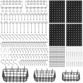 127Pc Pegboard Hooks Set Storage Baskets Organizer Hanger Inc. 4 Small Peg Board - TOGA Multiverse