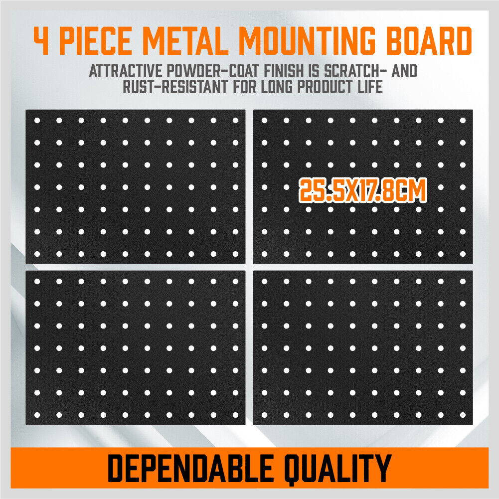 127Pc Pegboard Hooks Set Storage Baskets Organizer Hanger Inc. 4 Small Peg Board - TOGA Multiverse