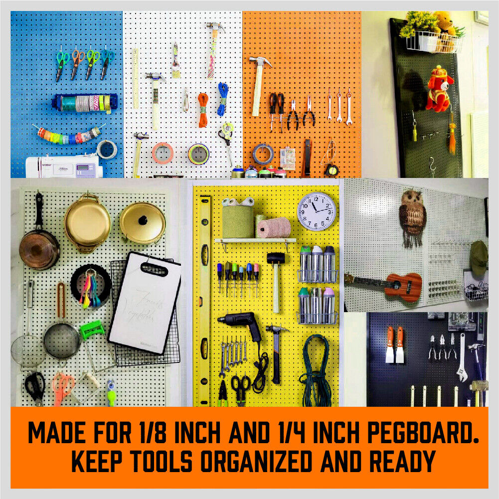 127Pc Pegboard Hooks Set Storage Baskets Organizer Hanger Inc. 4 Small Peg Board - TOGA Multiverse