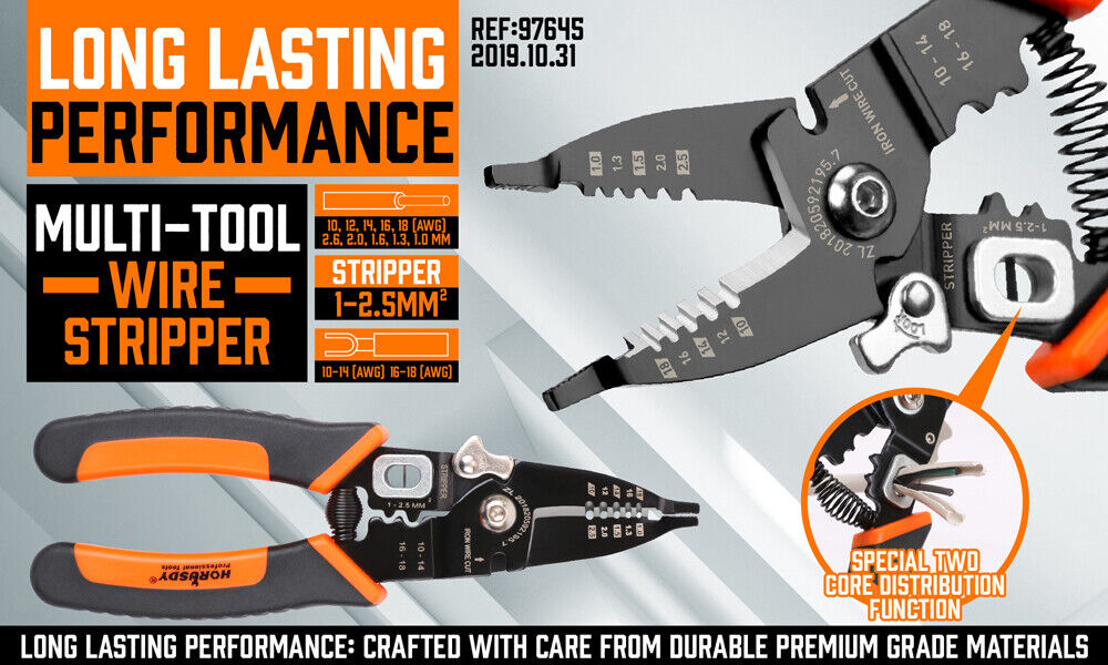 8" Wire Stripping Tool Wire Cutter Hand Crimping Pliers Strip Cutter Insulated - TOGA Multiverse