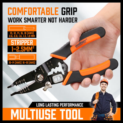 8" Wire Stripping Tool Wire Cutter Hand Crimping Pliers Strip Cutter Insulated - TOGA Multiverse