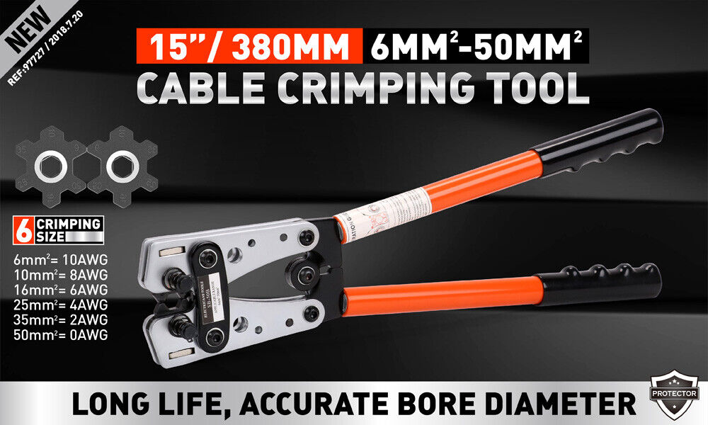 6-50 mm2 Wire Crimper Cable Crimp Electric Tube Crimping Hand Tool Battery Lug - TOGA Multiverse