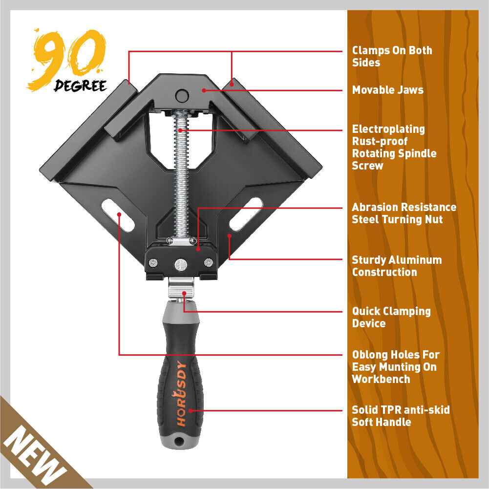 2x 90° Quick Right Angle Clamps Corner Clamps Vise Wood-working Welding Holder - TOGA Multiverse