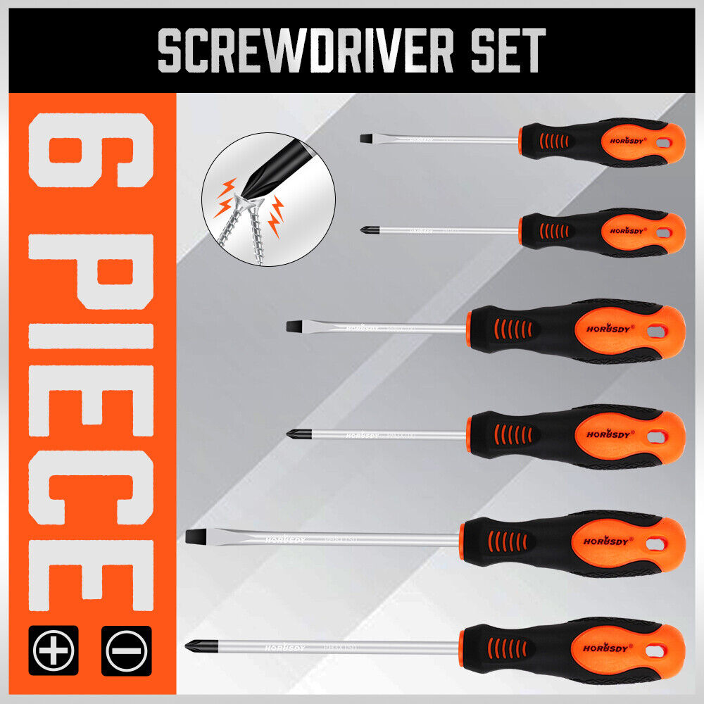 HORUSDY 6Pc Magnetic Screwdriver Set Non-slip Handle Phillips Slotted Tool New - TOGA Multiverse