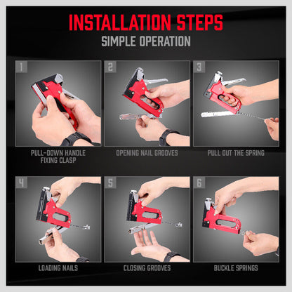 Heavy Duty Staple Gun Set 2in1 Stapler 1500Pc Staples Tacker Hand Fastener Tool - TOGA Multiverse